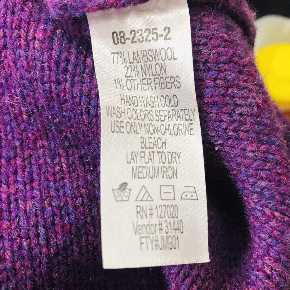 Chadwicks Women’s Size M Purple Chunky Lambswool Cardigan Buttoned sweater - Picture 7 of 7